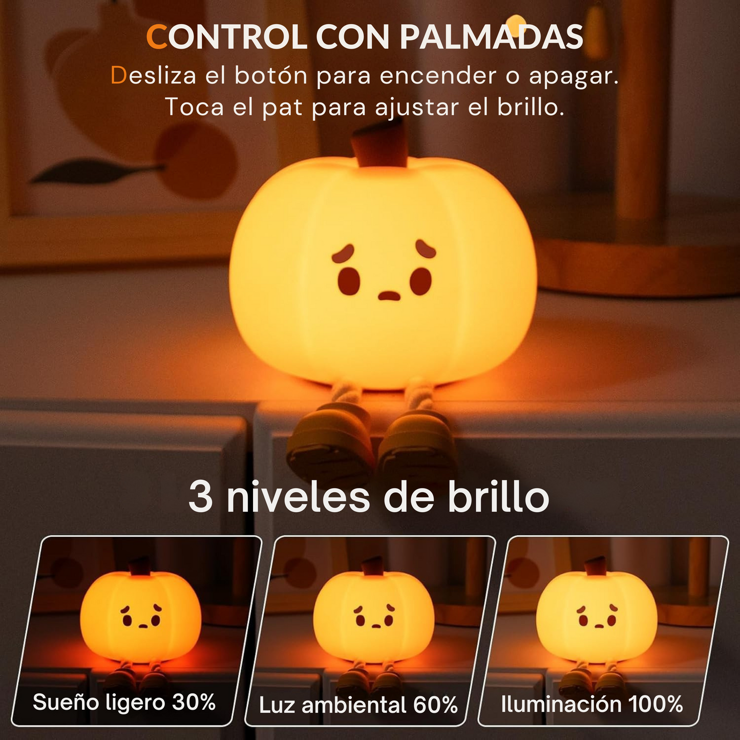 Lamparita Calabaza Triste luminosa